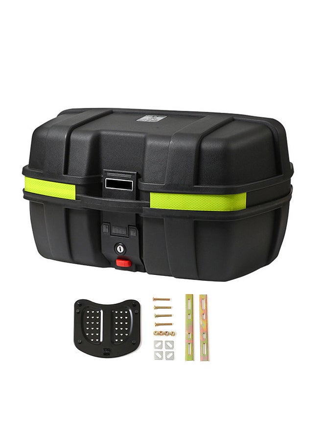 Generic Motorcycle Top Case, 52L Waterproof Motorcycle Trunk Tour Tail Box with Bracket Base Plate for Storing Helmet  - Image 1