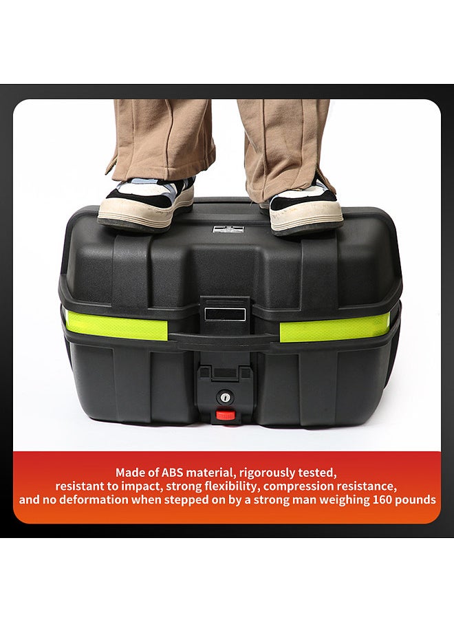 Generic Motorcycle Top Case, 52L Waterproof Motorcycle Trunk Tour Tail Box with Bracket Base Plate for Storing Helmet  - Image 5