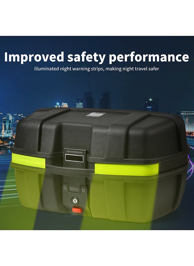 Generic Motorcycle Top Case, 52L Waterproof Motorcycle Trunk Tour Tail Box with Bracket Base Plate for Storing Helmet  - Image 2