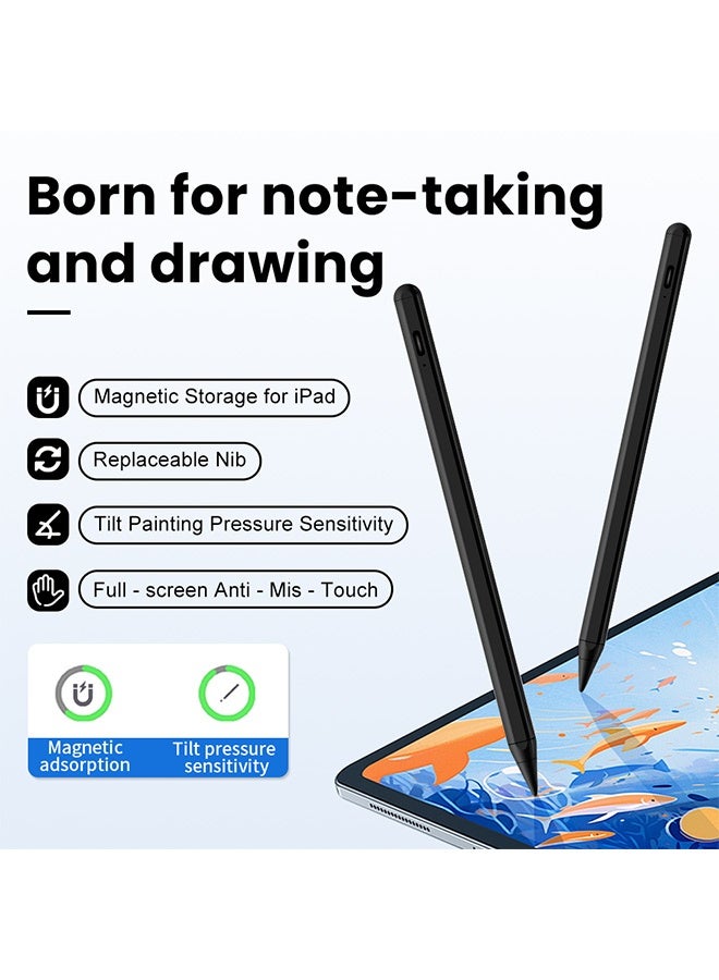 Stylus Pen for iPad 2018-2025,Faster Charge,Tilt Sensitivity iPad Pencil Compatible with A16/10th/9th/8th/7th/6th,Pro 11/13in (M4),Air M3/M2/5th/4th,Pro 11/12.9in,Mini 6/5 - Image 2