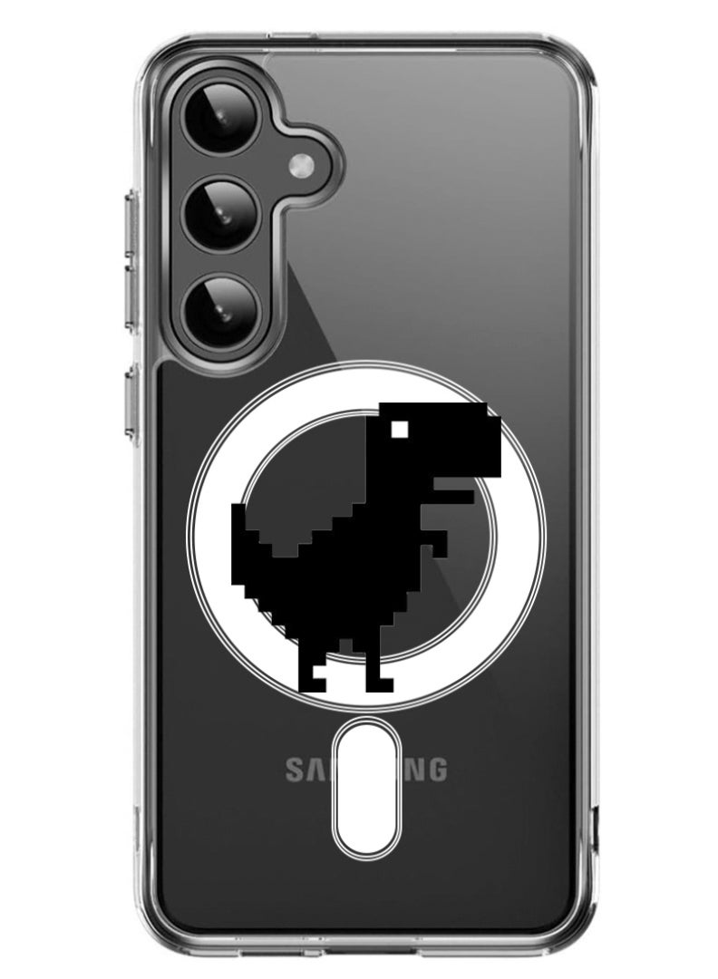 Theodor Magnetic Case for Samsung Galaxy S24 Plus 6.7-inch Compatible with MagSafe Wireless Charging, Shockproof Phone Bumper Cover Offline Dino - Image 1