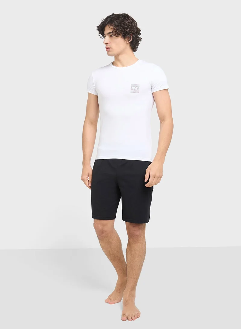 EMPORIO ARMANI  Beachwear Logo Crew Neck T-Shirt for Men | Best Price UAE