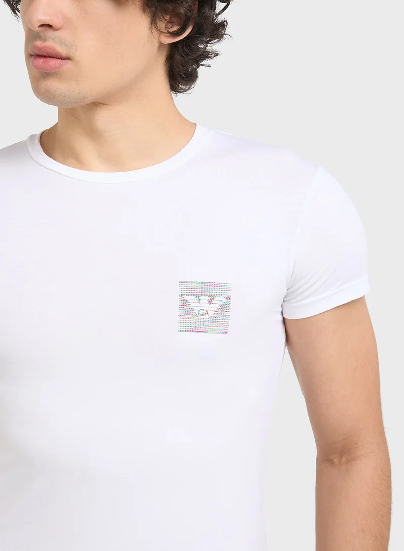 EMPORIO ARMANI  Beachwear Logo Crew Neck T-Shirt for Men | Best Price UAE