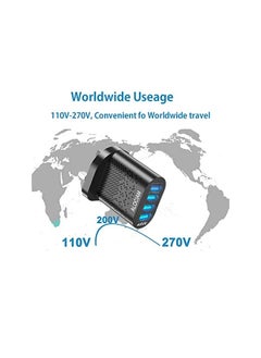 ALOCIAM C Charger Plug Block, 48W 4 Port USB Wall GaN Charger Adaptor, QC3.0 GaN Fast Charging Adapter for iPhone, Pixel, Ipad, Samsung, LG, Moto, Android Phones And More  - Image 5