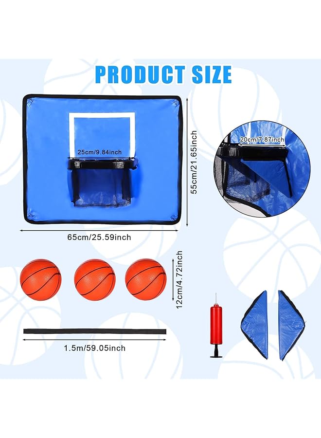 KASTWAVE Trampoline Basketball Hoop Goal Kit Trampoline Basketball Attachment With Enclosure 3 Mini Balls And 1 Pump For Kids Adults Indoor Outdoor Play Game Easy To Install - Image 2