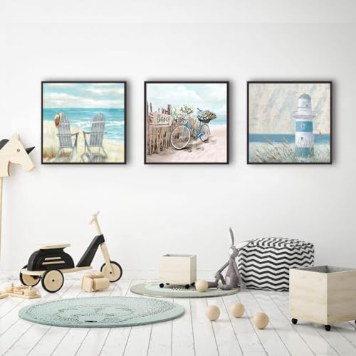 Tiwabb 4 Pack Beach Diamond Art Kits for Adults BeginnersFull Round Drill DIY Diamond Painting KitsPaint by Diamonds Dot Gem Art Crystal EasyHome Wall Decor 12X12Inch - Image 3