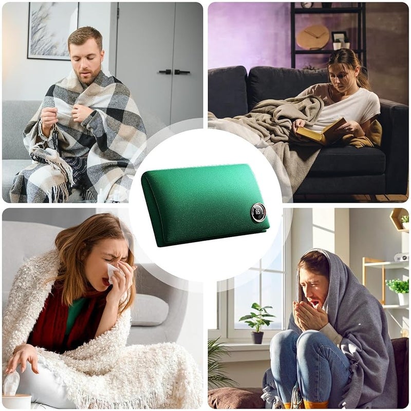 USB Electric Hot Water Bag Green Portable Hand Warmer Heating Pad for Home Office Travel - Image 5