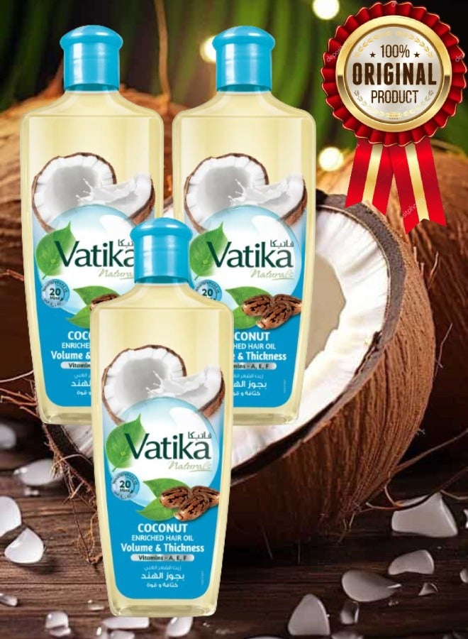 VATIKA 3 Pieces Vatika Naturals Coconut Enriched Hair Oil 200ML  - Image 1
