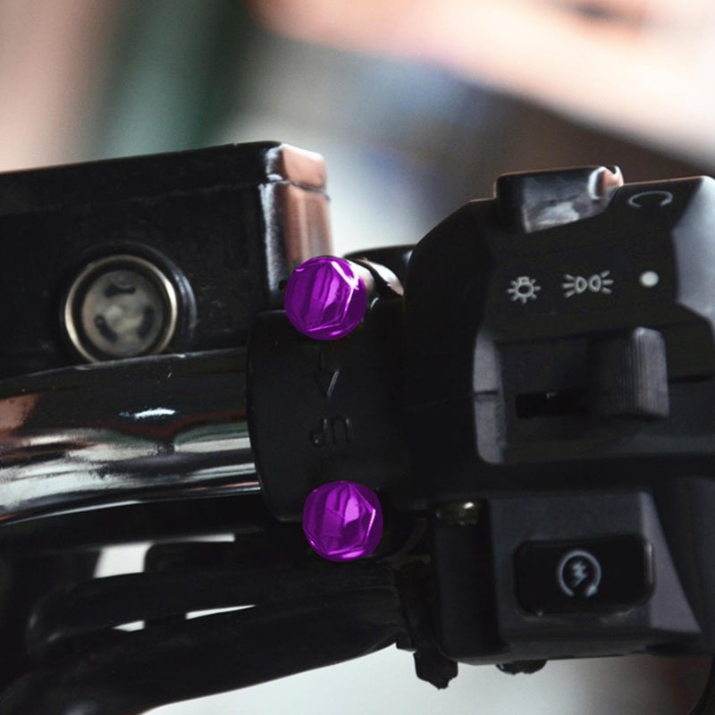 Purple Motorcycle Engine Nut Bolt Covers 30PCS Set Rustproof Decorative Screw Covers - Image 3