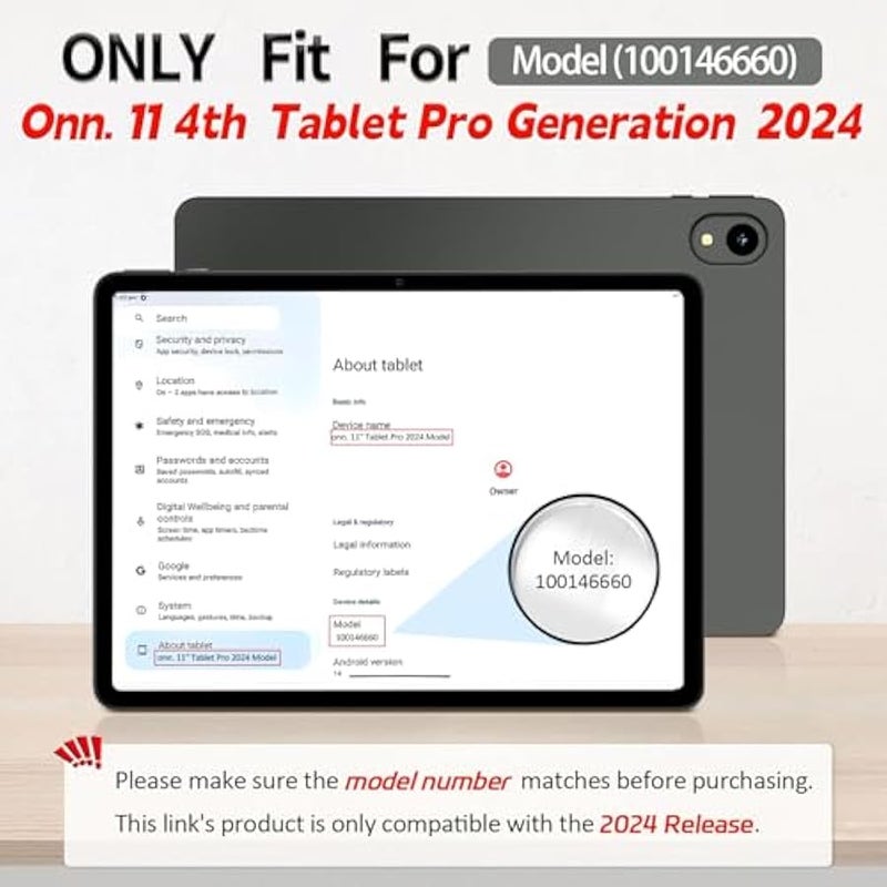 AVAWO Kids Case for onn. 11 Tablet Pro (2024 Model) 4th Generation, Hanle Stand Protective Cover for Walmart Onn 11 Inch Pro Tablet Gen 4 2024 Model (100146660), Green - Image 2