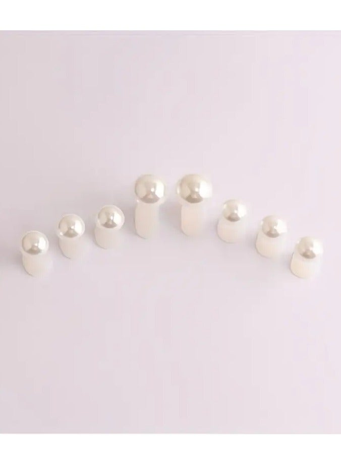 جلوسكي 8pcs ناعمة السيليكون أصابع القدم الفاصلين مع اللؤلؤة البيضاء والقلب Rhinestones - أدوات الرعاية بلا رائحة Pedicure لليدين والقدمين والأظافر، قفل أصابع القدم، الأظافر الفاصل - Image 4