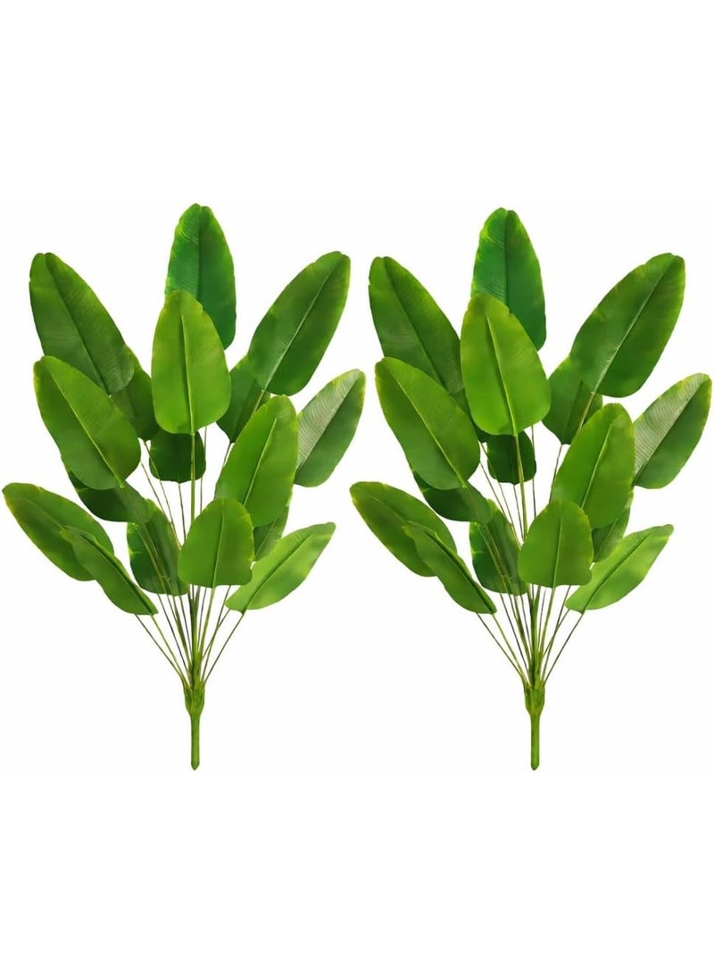 Two sets of artificial banana plant  with an elegant natural design, consisting of two pieces, each with 18 leaves, to add a distinctive green touch to any place. Artificial plants ready to plant without pots - Image 3