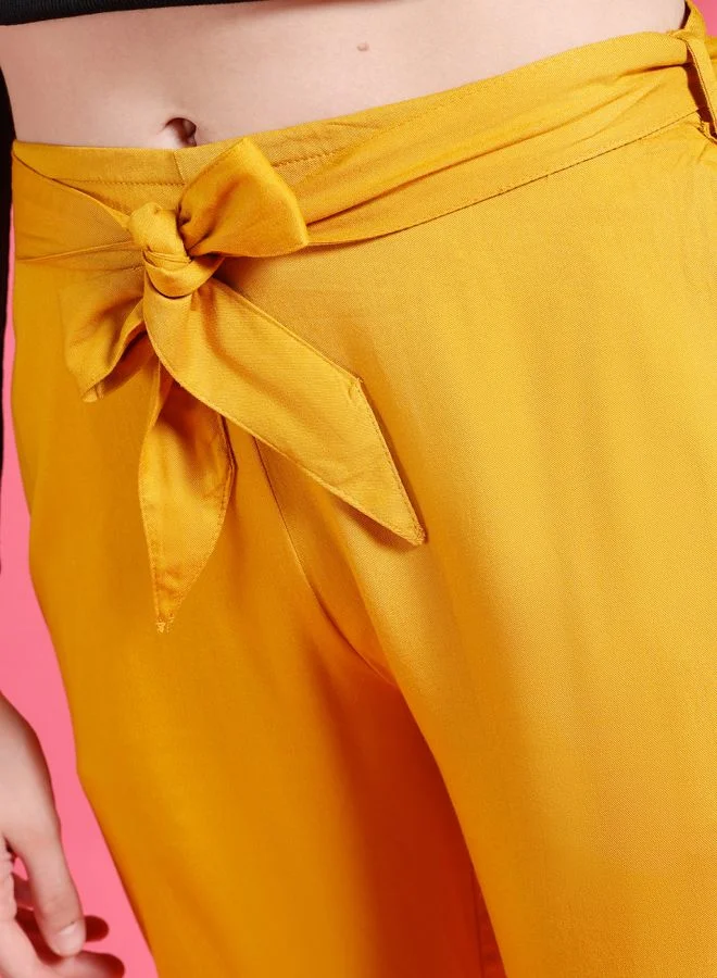 Freehand  Women Flared Solid Mid-Rise Pants for Women | Best Price UAE