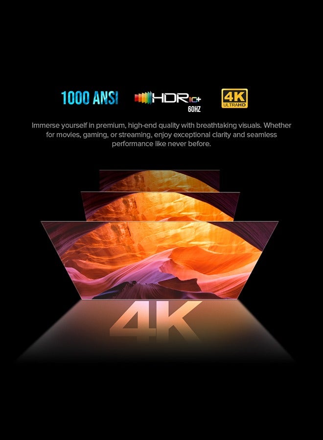 وونكت BEAM 2025 Fully Automatic 300″ Screen 4K Smart Android Projector | Native 1080P FHD 1000 ANSI Ultra Max20000 Lumens| Licensed Netflix| Dust-Proof| WiFi 6 & BT 5.0| For Home, Office & Outdoor 1080p A25 Beam - Image 2
