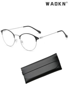 WAOKN Blue Light Blocking Sunglasses Anti UV and Glare Blue Light Filter Computer Glasses Round Color Changing Eyewear for Men Women , Anti Eye Eyestrain UV 400 Protection Reading Gaming Glasses  - Image 1