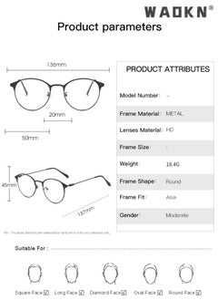 WAOKN Blue Light Blocking Sunglasses Anti UV and Glare Blue Light Filter Computer Glasses Round Color Changing Eyewear for Men Women , Anti Eye Eyestrain UV 400 Protection Reading Gaming Glasses  - Image 5