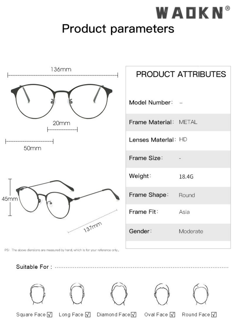 WAOKN Blue Light Blocking Sunglasses Anti UV and Glare Blue Light Filter Computer Glasses Round Color Changing Eyewear for Men Women , Anti Eye Eyestrain UV 400 Protection Reading Gaming Glasses  - Image 5