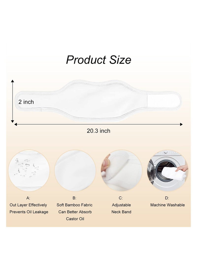 Generic Castor Oil Neck Pack Compress, Castor Oil Thyroid Neck Wrap, Waterproof Less Mess Reusable Castor Oil Pack for Neck Relaxation, Less Inflammation Naturopathic (Castor Oil Not Included)- White - Image 2