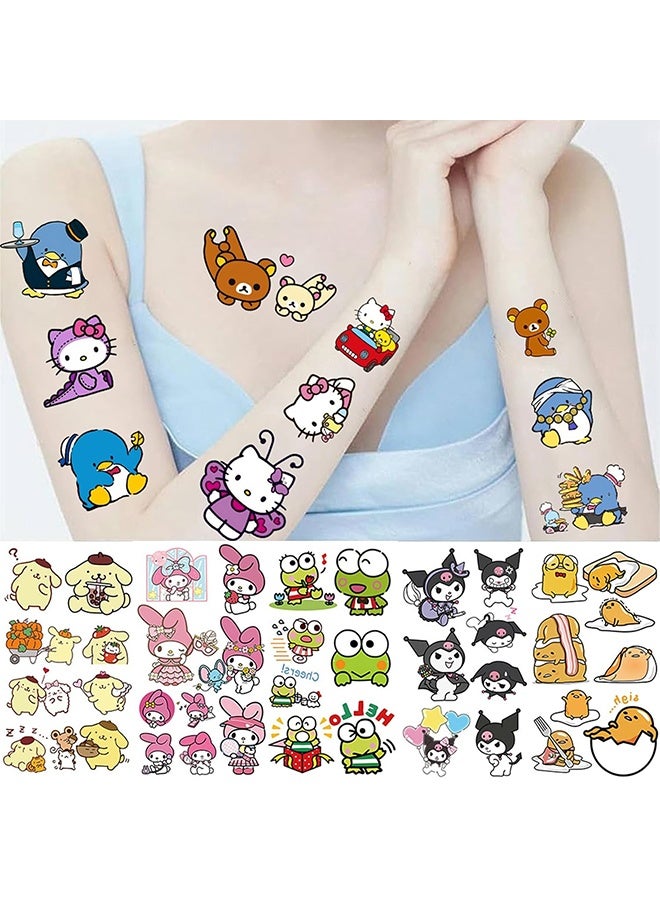 ليمون ٣٠ ورقة من ملصقات وشم مؤقتة وملصقات وجه للأطفال، هدايا حفلات، فنون وشم، مكياج، ديكور، من رسوم كرتونية لـ "ماي ميلودي كورومي سينامورول بومبومبورين كيروبي". - Image 3