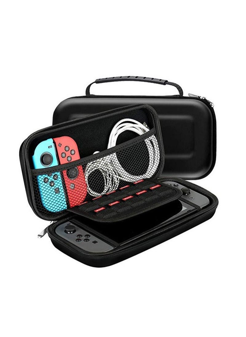 Flash Hawk 8 in 1 Carrying Case Accessories For Nintendo Switch OLED Model Include Screen Protector, Protective Cover Case, Data Cable, Kickstand, Thumb Grip Caps  - Image 3