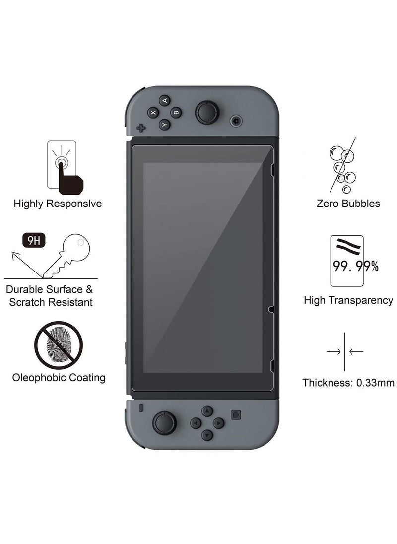 Flash Hawk - 8 in 1 Carrying Case Accessories For Nintendo Switch OLED Model Include Screen Protector, Protective Cover Case, Data Cable, Kickstand, Thumb Grip Caps - Image 1