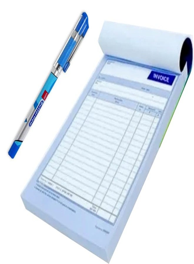 R Enterprises Bill Book, Cash Memo Note Book, 8.5 inch Long & 5.25 inch Wide, A5 Size, for Shop, Office, Store with Pen
