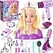 TUZT Hair Styling Doll Head Makeup Kit for Girls Toys Hair Salon Toys Real Makeup Nail Polish Kid Beauty Hair Stylist with Hairdryer Curling Iron Birthday Gift for Girl 3 4 5 6 7 8 Year Old Toy - Image 3