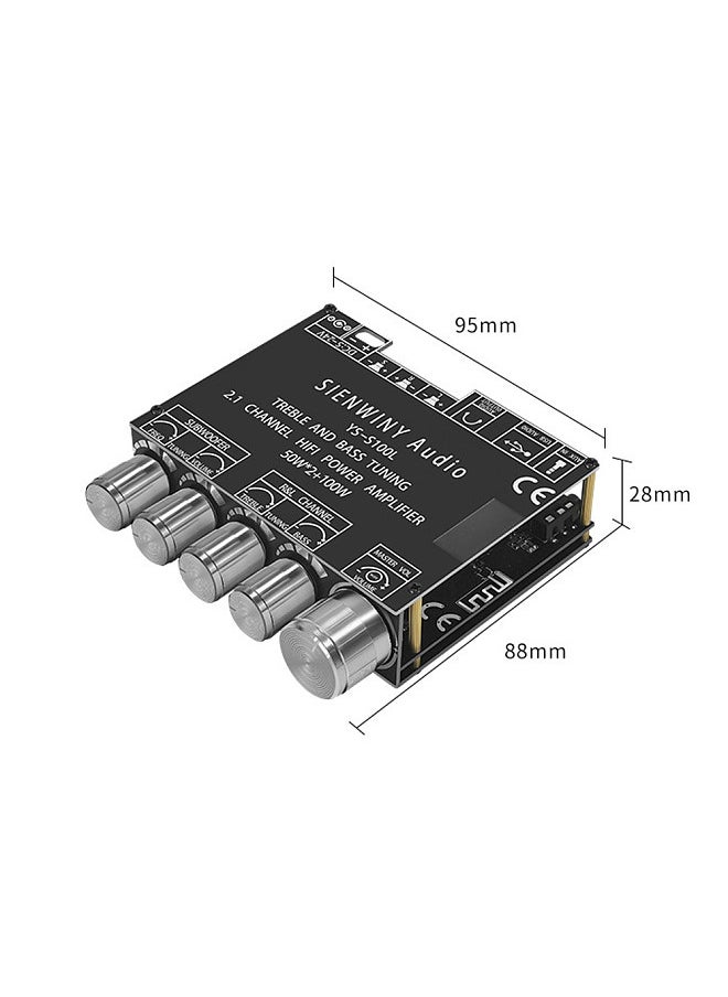 Generic - Portable BT Power Amplifier Module Multifunctional 2.1 Channel Power Amp Board Stereo Subwoofer Amplifier Board - Image 1