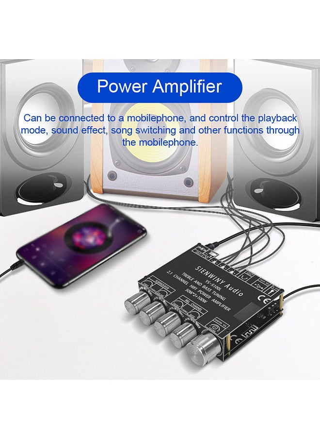 Generic - Portable BT Power Amplifier Module Multifunctional 2.1 Channel Power Amp Board Stereo Subwoofer Amplifier Board - Image 1