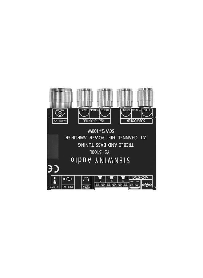 Generic - Portable BT Power Amplifier Module Multifunctional 2.1 Channel Power Amp Board Stereo Subwoofer Amplifier Board - Image 1