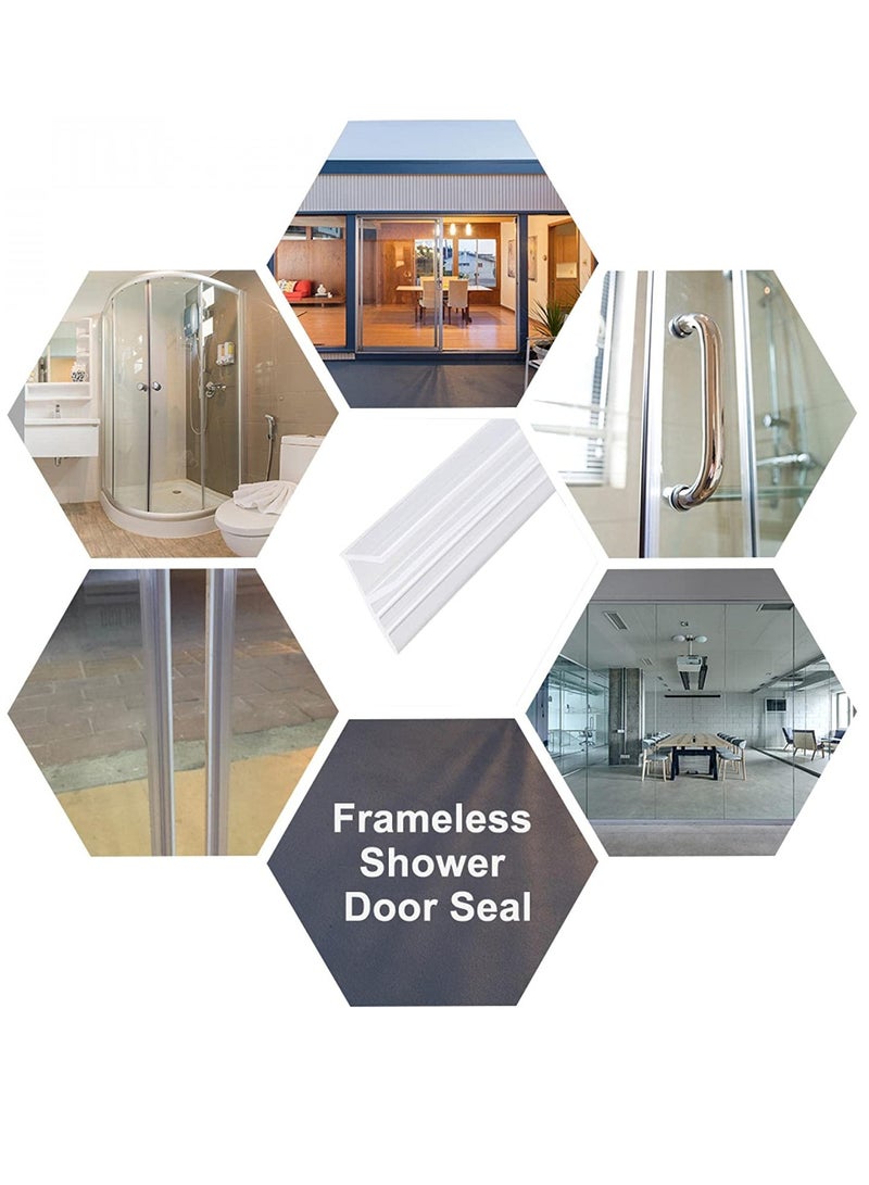 Shower Screen Seal Rubber, Frameless Shower Door Seal Strip, Weather Stripping Seal Sweep for 6 mm Glass Bathroom Waterproof Silicone Strip Shower Room Balcony Windshield Strip (5m)  - Image 5