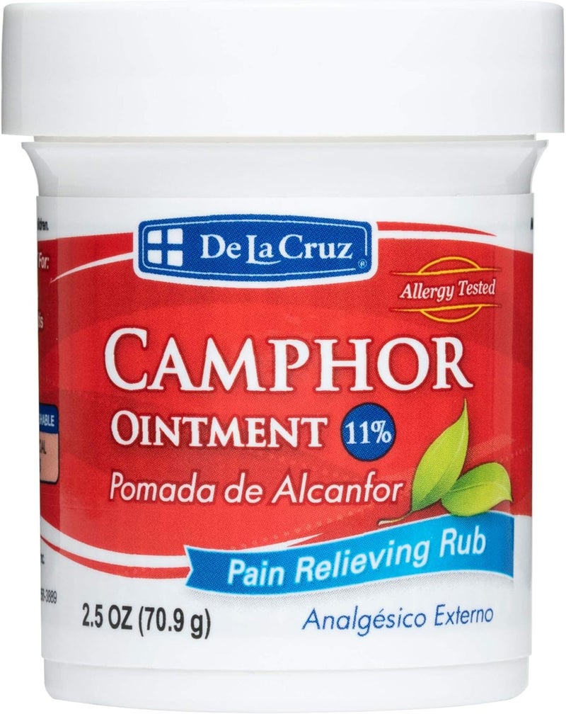 De La Cruz 11% Camphor Ointment - Pain Relieving Rub, 2.5 oz - Image 1