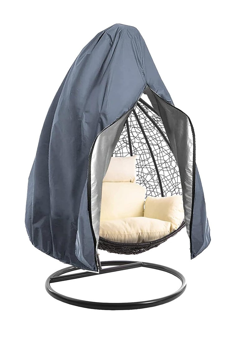 KASTWAVE غطاء كرسي معلق 190x115 سم، أغطية كراسي الحدائق مقاومة للماء، غطاء كرسي بيض معلق للحديقة مقاوم للماء وقوي للخارج، واقي أثاث الحدائق الثقيل المقاوم للماء والرياح متين - Image 1