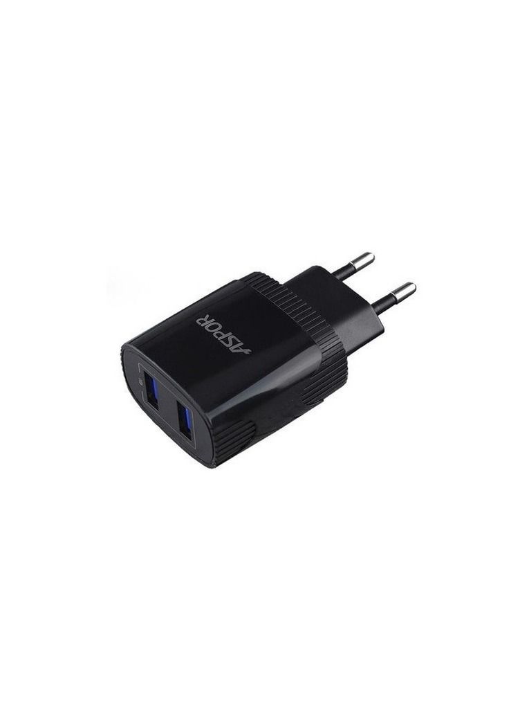 Aspor A811 2.4 A IQ Home charger Plus Micro Cable 2 USB - Black - Image 1