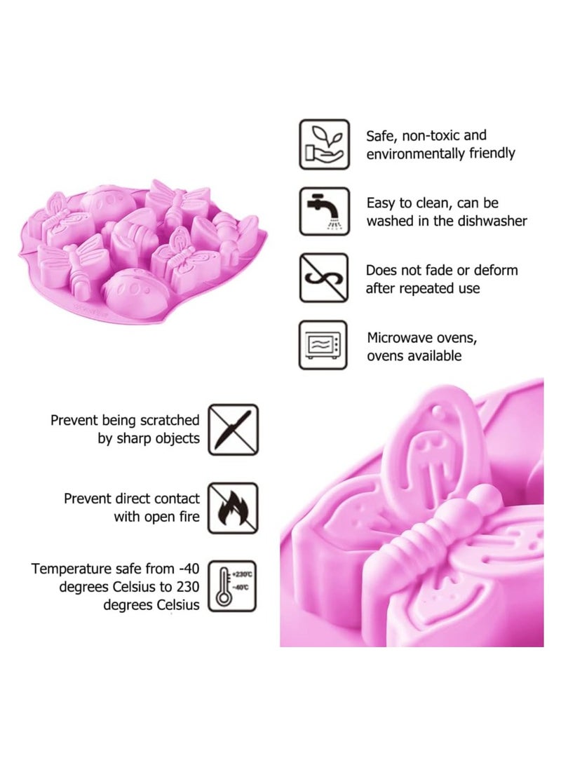 KASTWAVE قالب كيك سيليكون ثلاثي الأبعاد على شكل حشرات، قالب حلوى شوكولاتة، أدوات تزيين كيك لكوب كيك شوكولاتة فاتاومب، 3 قطع - Image 4