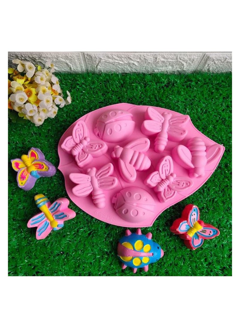 KASTWAVE قالب كيك سيليكون ثلاثي الأبعاد على شكل حشرات، قالب حلوى شوكولاتة، أدوات تزيين كيك لكوب كيك شوكولاتة فاتاومب، 3 قطع - Image 3