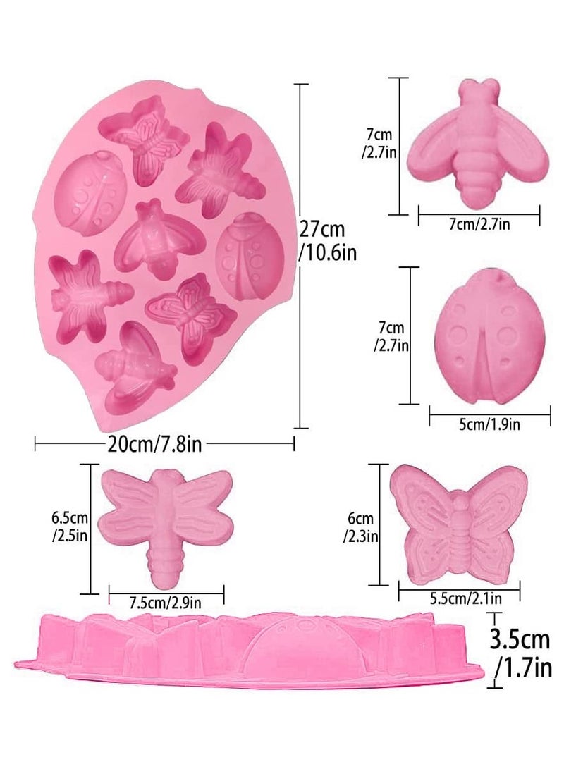 KASTWAVE قالب كيك سيليكون ثلاثي الأبعاد على شكل حشرات، قالب حلوى شوكولاتة، أدوات تزيين كيك لكوب كيك شوكولاتة فاتاومب، 3 قطع - Image 5