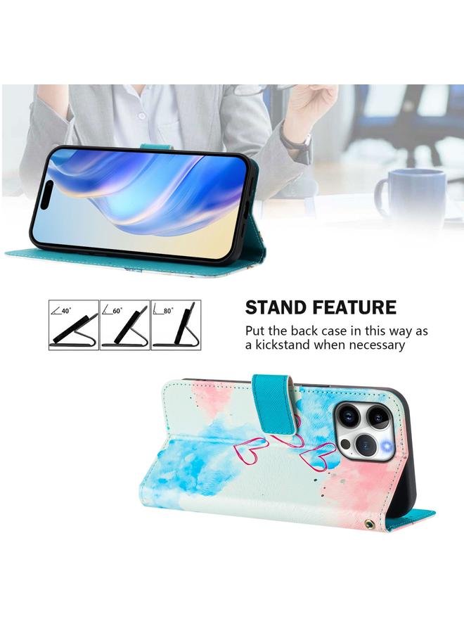 S-TOP Case For iPhone 16 Pro Art Colored Drawing Pattern Leather Phone Case - Image 3