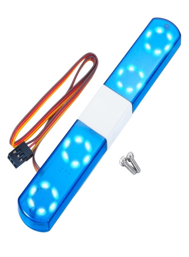 MORFUM Simulation RC Car Police Lights Multi-Function Night Flash LED Light Lamp Roof Light Decoration Compatible with 1/8 1/10 RC Model Car for HSP TRX4 Tamiya CC01 4WD Axial SCX10 (Blue) - Image 1