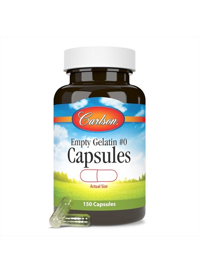 Carlson Empty Gelatin #1 Capsules, Size #0, Empty Gelatin Capsules, Easy to Separate & Fill, Empty Capsules, Gel Caps, 150 Count (Pack of 1) - Image 5