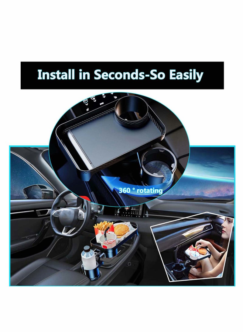 Car Cup Holder Expander with Detachable Tray and 360 Degree Rotating Organizer for 16 to 40oz Bottles Compatible with Most Cars and Trucks - Image 3