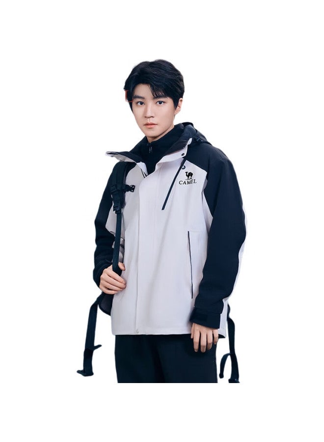 camel (Camel Junkai Same Style] Three-In-One Waterproof Assault Jacket 00780 Oak Gray Desert Gray Unisex S - Image 1