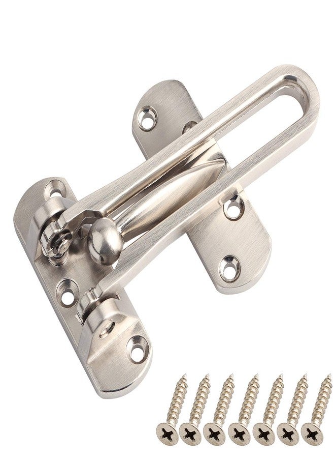 SAISN Door Reinforcement Lock Latch Swing Bar Lock for Home Security Front Door Locks for Kids Thicken Solid Aluminium Alloy (Silver) - Image 1