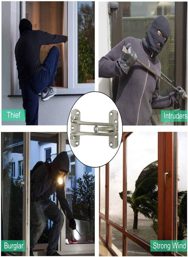 SAISN Door Reinforcement Lock Latch Swing Bar Lock for Home Security Front Door Locks for Kids Thicken Solid Aluminium Alloy (Silver) - Image 2