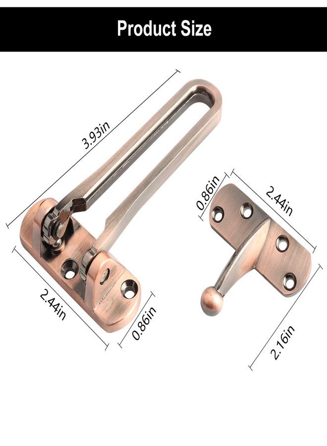 SAISN Door Reinforcement Lock Latch Swing Bar Lock for Home Security Front Door Locks for Kids Thicken Solid Aluminium Alloy (Silver) - Image 4