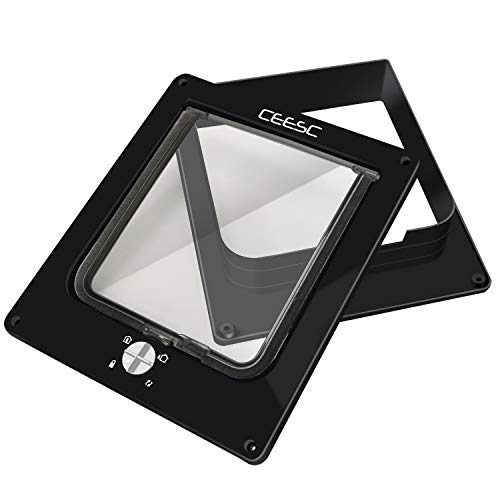CEESC Extra Large Cat Door (Outer Size 11.6" x 9.8"), Rotary 4 Way Locking Cat Door for Interior Exterior Doors, Weatherproof Pet Door for Cat & Doggie with Circumference < 24.8",Upgraded Version - Image 4
