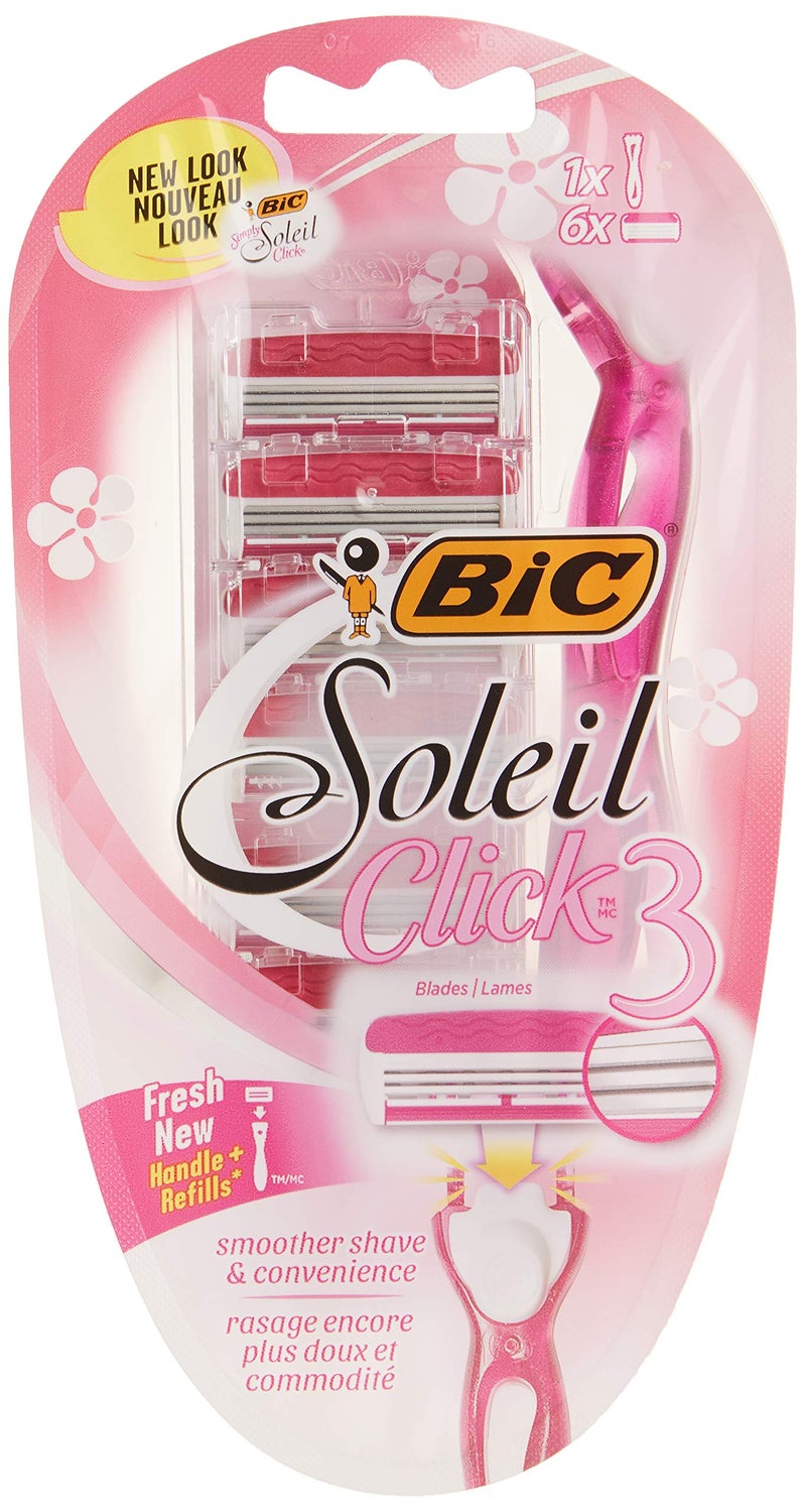 BIC Click 3 Soleil Women's Disposable Razors, 3 Blades With a Moisture Strip For a Smoother Shave, 12 Piece Razor Set - Image 2