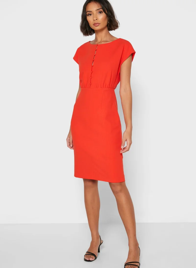 French Connection Boh Button Down Bodycon Dress