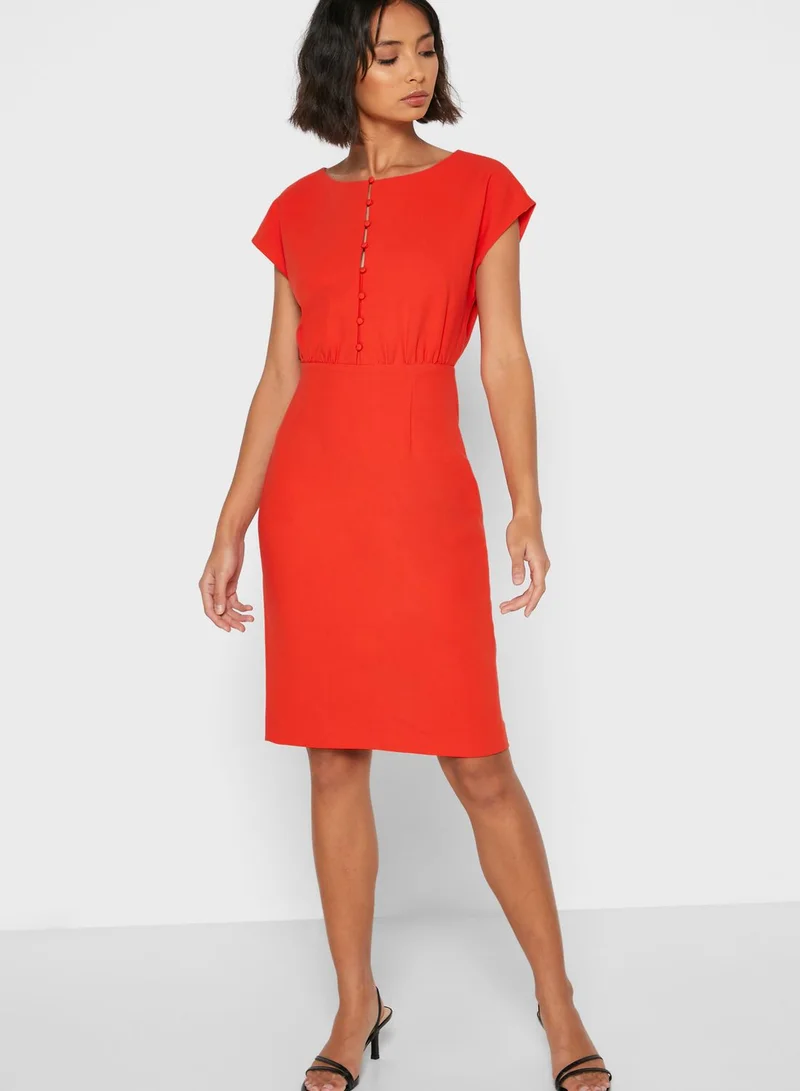 French Connection Boh Button Down Bodycon Dress