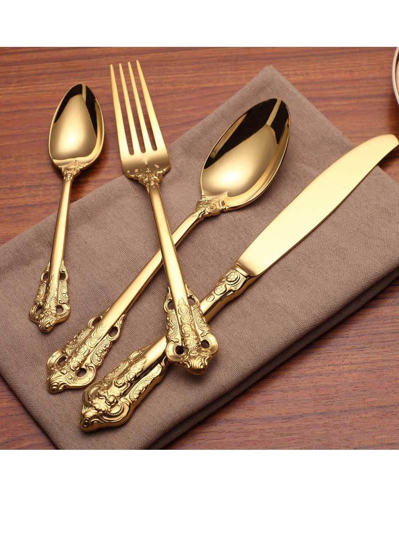 RIZARIES Carving Gold Cutlery Set - Image 1